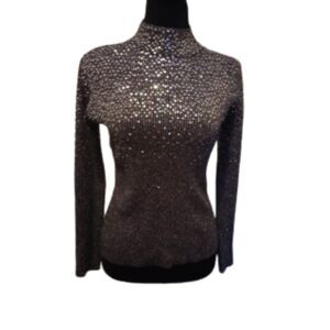 Once1Again Women's Size Medium Sparkly Black Top-vintage